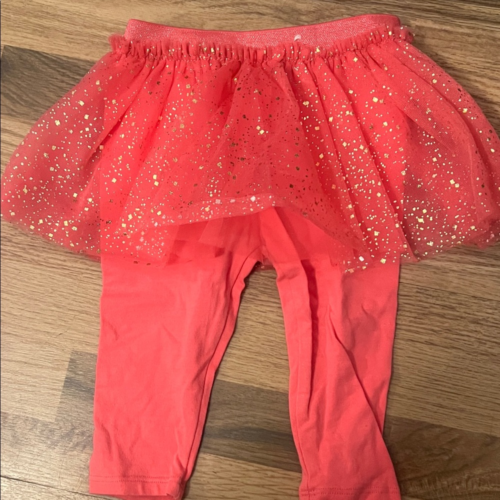 Garanimals Coral and Gold Glitter Skort